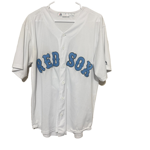 Majestic Red Sox Jersey Ted Williams #9 MLB Cool Base L White Lt Blue Throwback - Picture 1 of 7